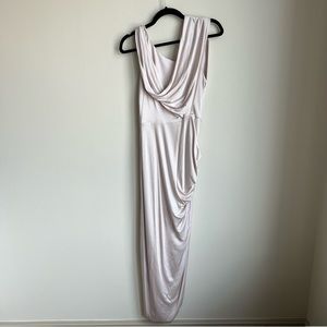 Black Halo Champagne Cowl Neck Gown, Size 6